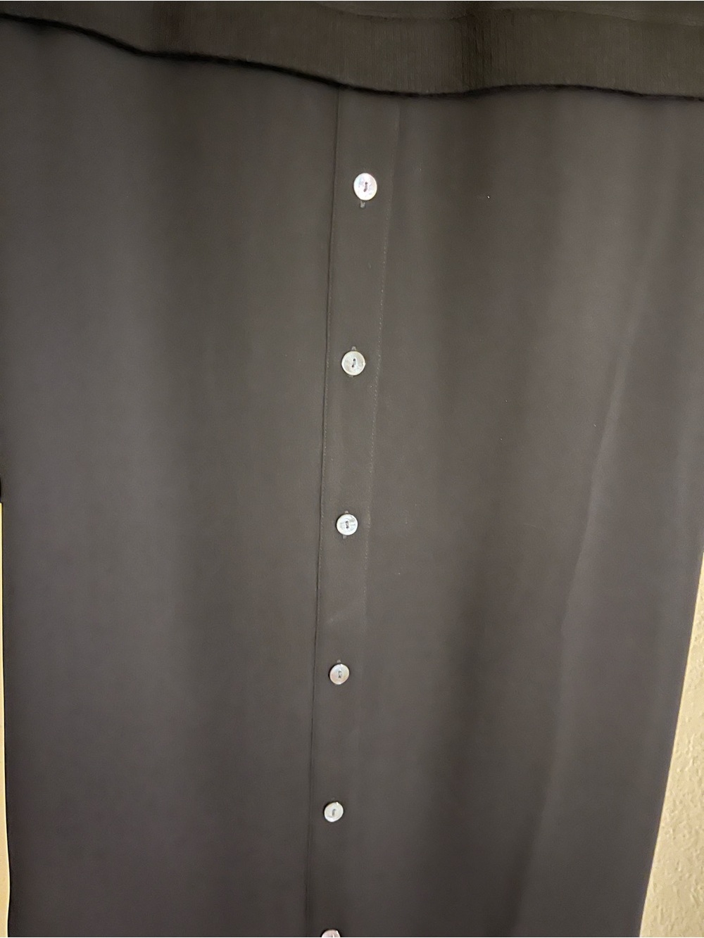 Theory Black Long-Sleeve Button-Front Midi Dress - Picture 5 of 6